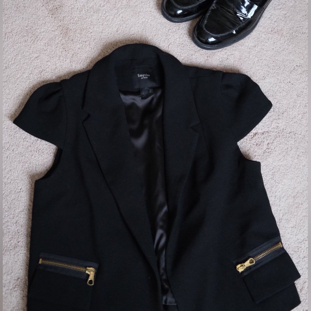 SMYTHE les vestes Cropped wool blazer vest, size 8 US